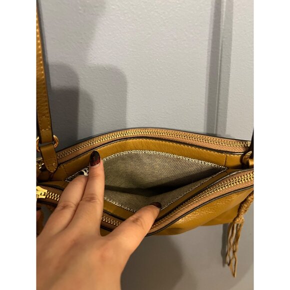 Vince Camuto Litzy Mocha Leather Fringe Crossbody Bag Western‎ Boho Chic Purse - Picture 12 of 13